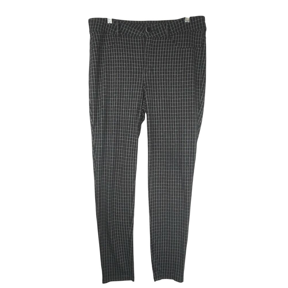 Seven7 Windowpane plaid pants in black/white, size 14, EUC